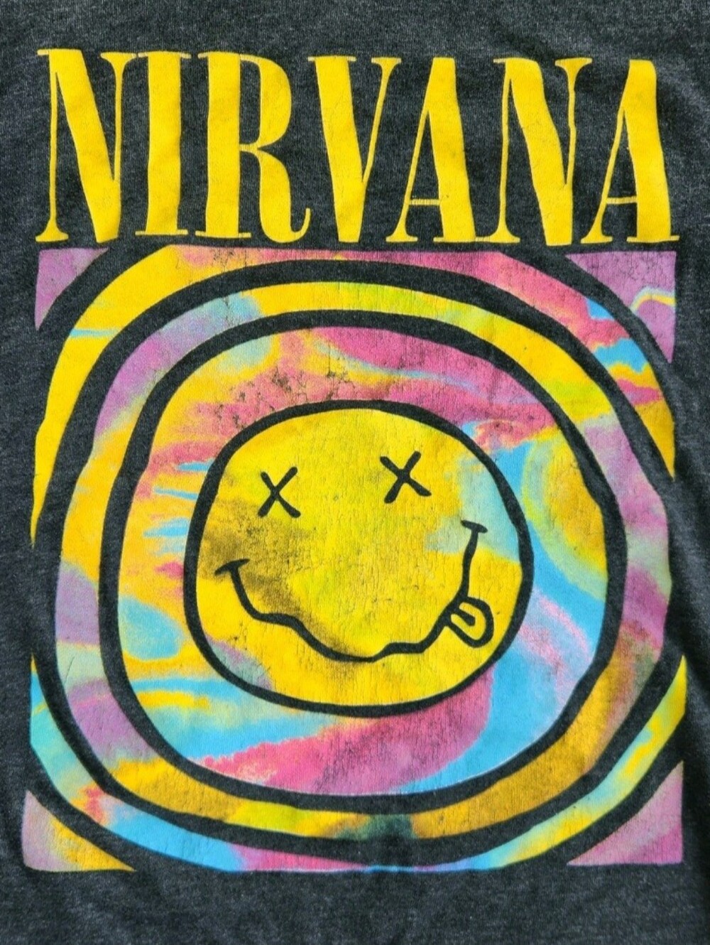 Nirvana Tie Dye Smiley Band Shirt